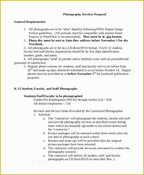 Free Photography Proposal Template Of Graphy Business Proposal Templates 11 Free Word