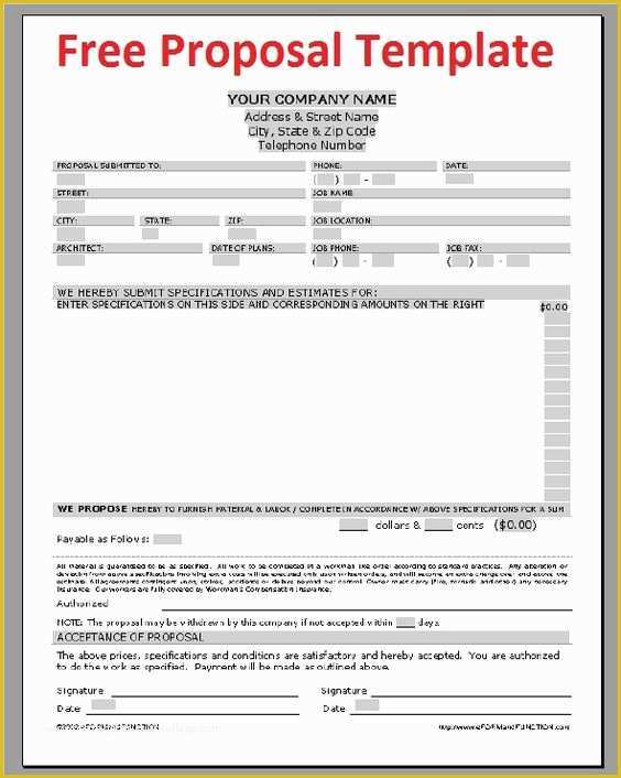 Free Photography Proposal Template Of Printable Sample Construction Proposal Template form