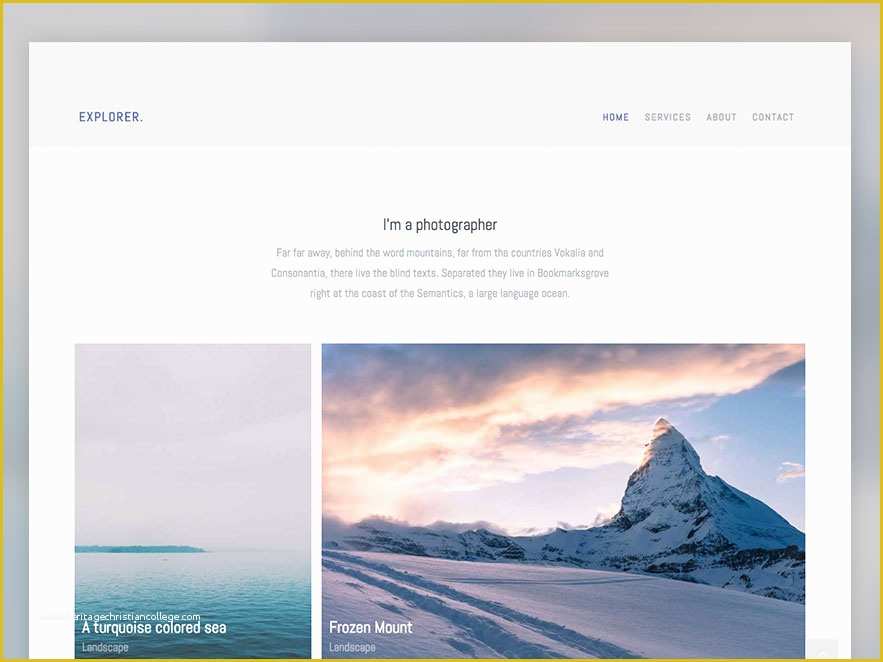 Free Photography Website Templates Of Explorer – Free Graphy Website Template Using