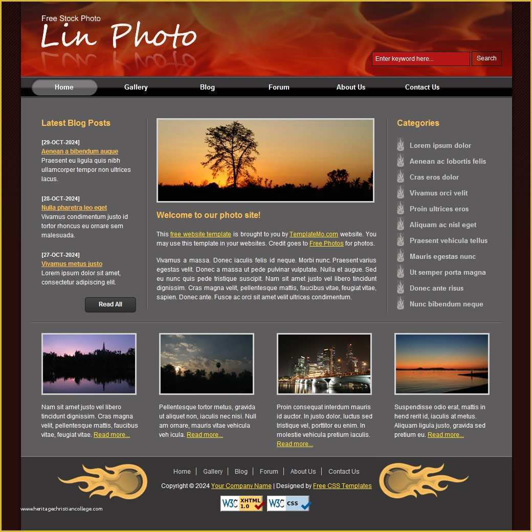 Free Photography Website Templates Of Free Template 110 Lin