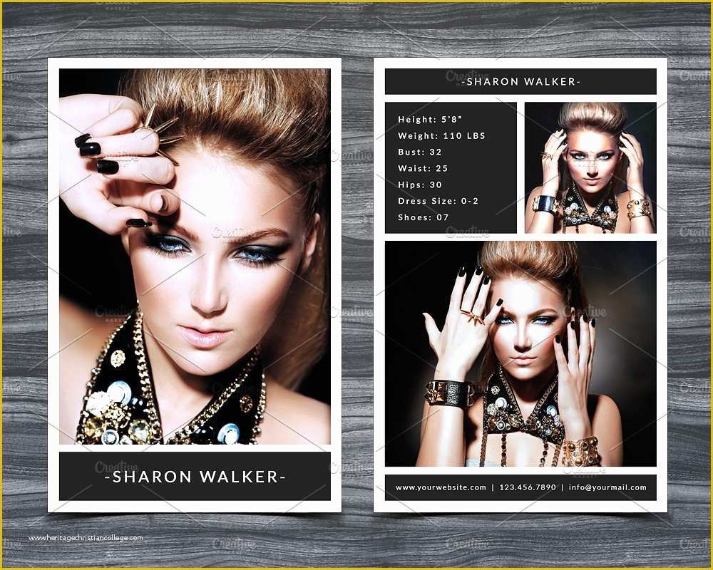 Free Photoshop Composite Templates Of Model P Card Template Card Templates Creative Market