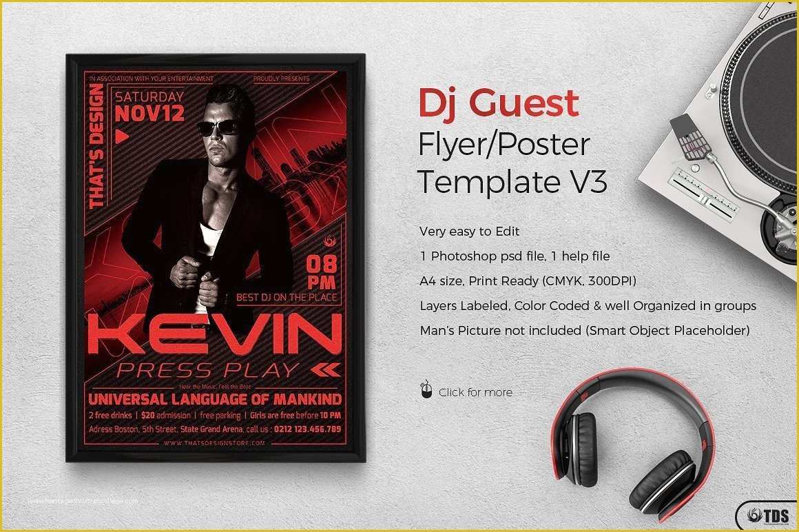 Free Photoshop Flyer Templates Of Dj Guest Flyer Template Psd Design for Photoshop V3