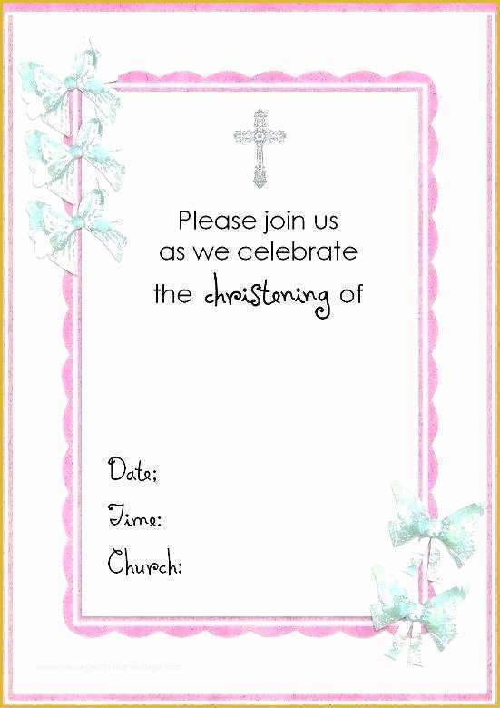 Free Photoshop Invitation Templates Of Christening Invitation Template Christening Invitation