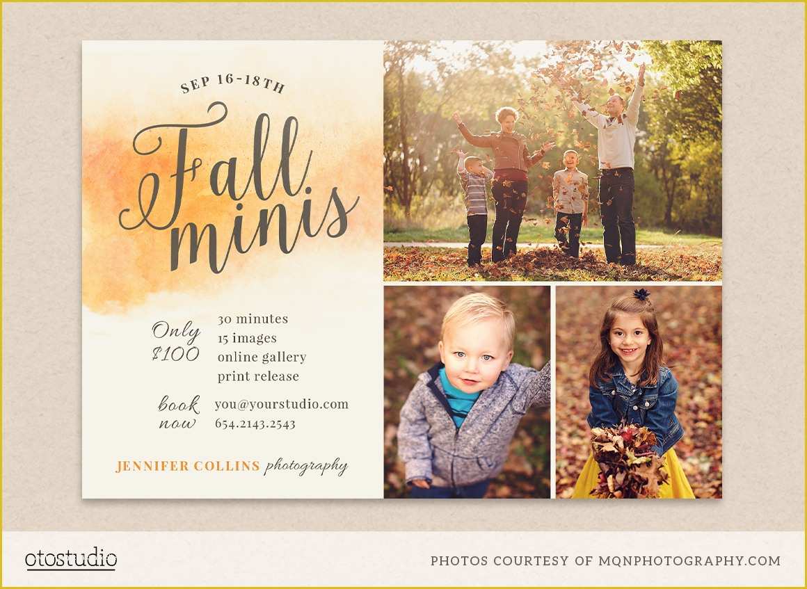 Free Photoshop Marketing Templates for Photographers Of Fall Mini Session Template Flyer Templates On Creative