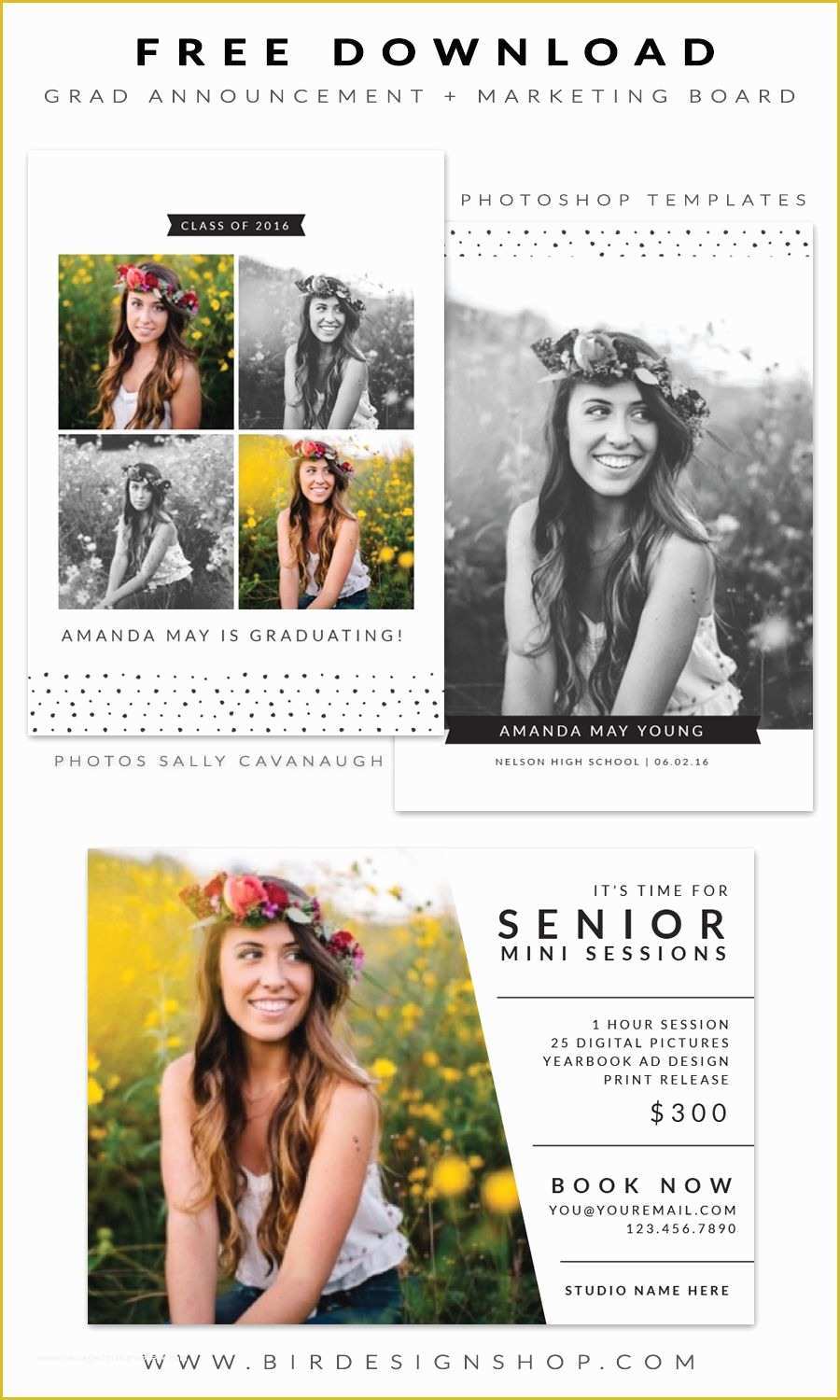 Free Photoshop Marketing Templates for Photographers Of Free Grad Announcement and Marketing Board