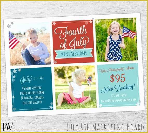 Free Photoshop Marketing Templates for Photographers Of July 4th Mini Session Marketing Board Shop Template