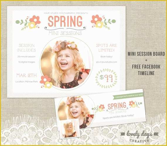 Free Photoshop Marketing Templates for Photographers Of Spring Mini Session Template Marketing Board by