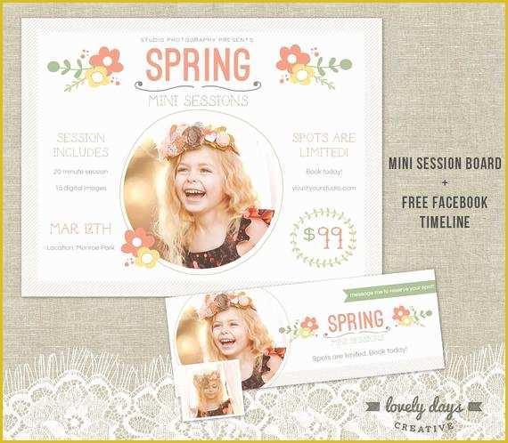 Free Photoshop Marketing Templates for Photographers Of Spring Mini Session Template Marketing Board Flyer Plus Free