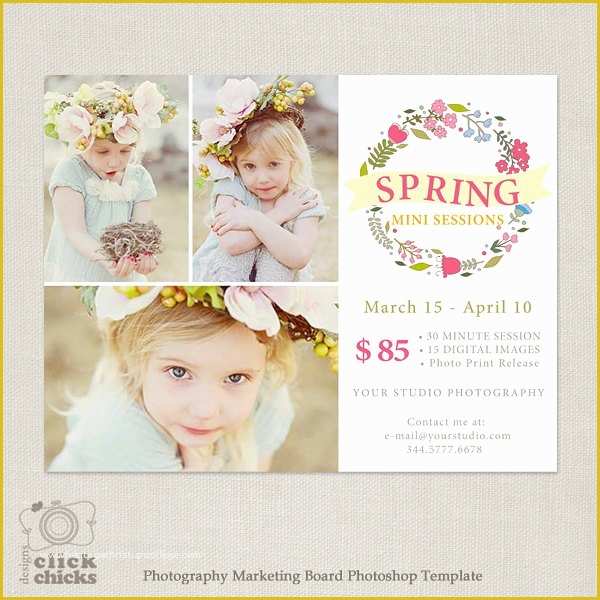 Free Photoshop Marketing Templates for Photographers Of Spring Mini Session Template Marketing Board for