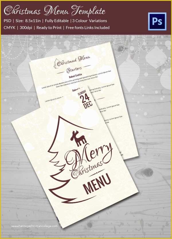 Free Photoshop Menu Template Of Christmas Menu Template 37 Free Psd Eps Ai