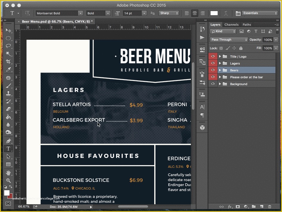 Free Photoshop Menu Template Of Free Beer Menu Template for Shop & Illustrator
