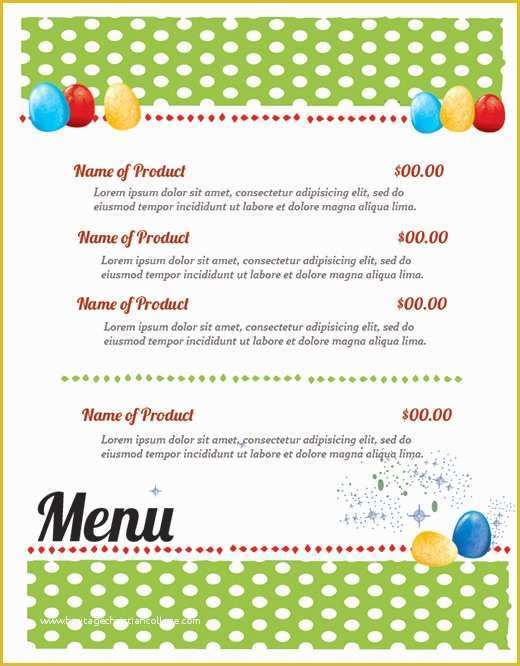 Free Photoshop Menu Template Of Free Easter Restaurant Menu Templates for Shop and