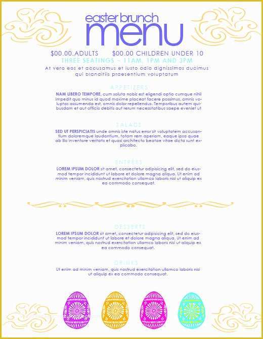 Free Photoshop Menu Template Of Free Easter Restaurant Menu Templates for Shop and