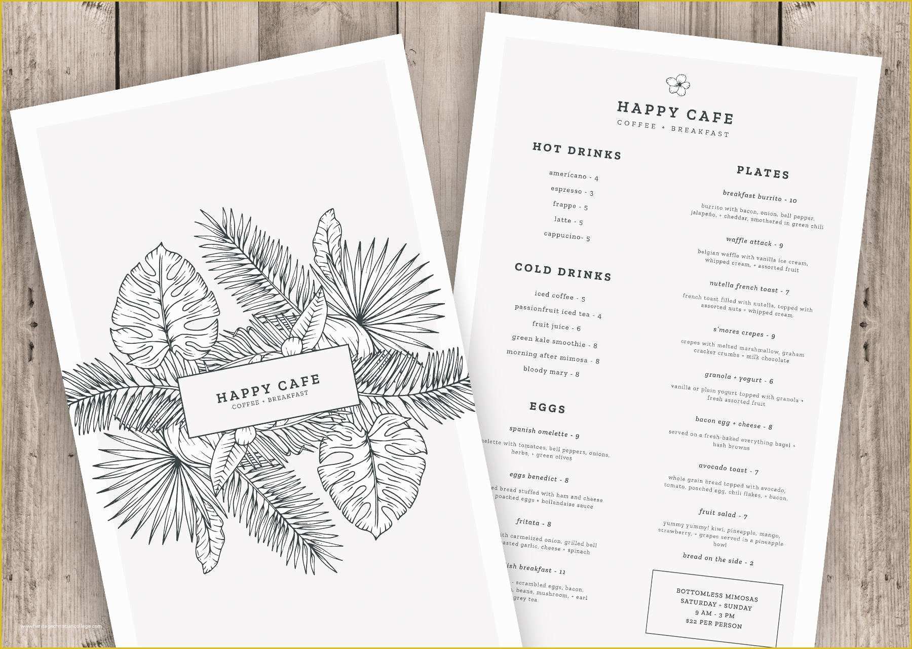 Free Photoshop Menu Template Of Menu Template Instant Download Shop Template Restaurant