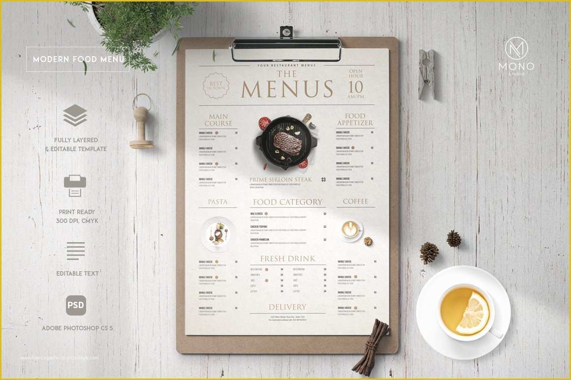 Free Photoshop Menu Template Of Modern Food Menu Flyer Templates Creative Market