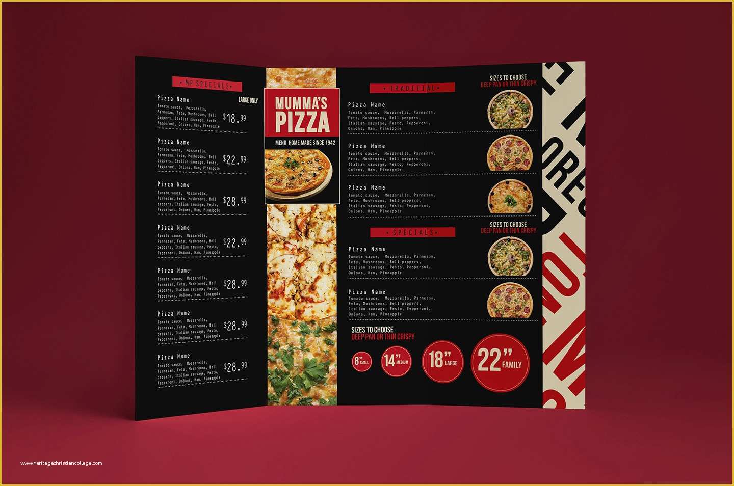 Free Photoshop Menu Template Of Pizza Menu Template for Shop &amp; Illustrator Brandpacks