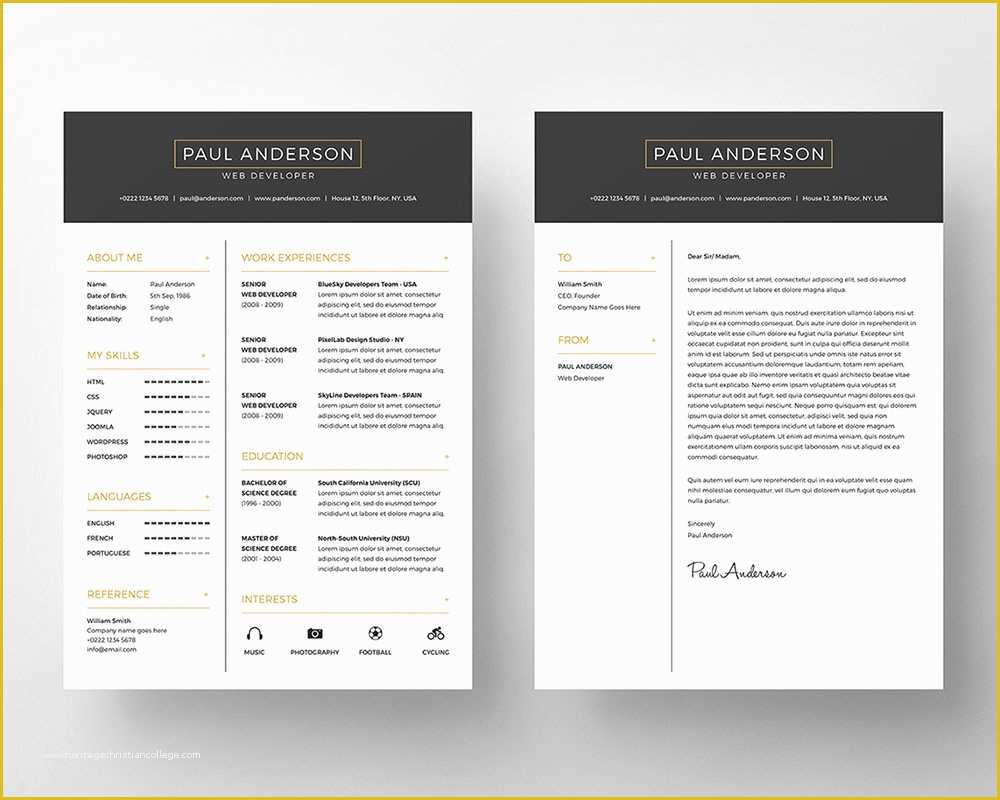 Free Photoshop Resume Templates Of Free Resume Psd Template Graphicsfuel