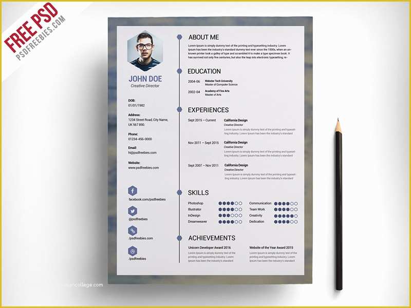 Free Photoshop Resume Templates Of Freebie Free Clean Resume Psd Template by Psd Freebies