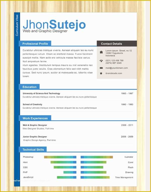 Free Photoshop Resume Templates Of Psd Resume Template – 51 Free Samples Examples format
