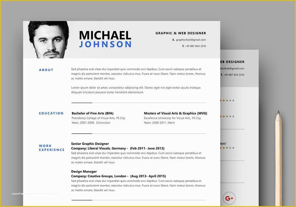 Free Photoshop Resume Templates Of Resume Cv Psd Template Graphicsfuel