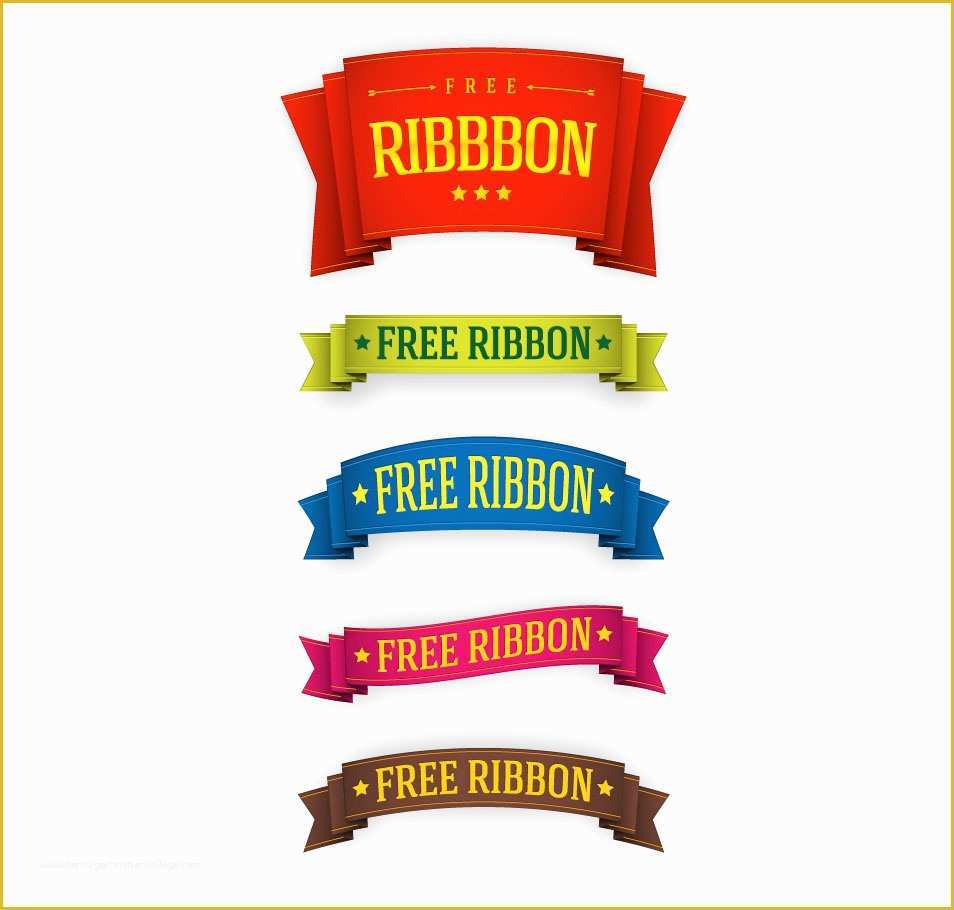 Free Photoshop Templates Of 70 Best Free Ribbons Psd & Vector Files Download