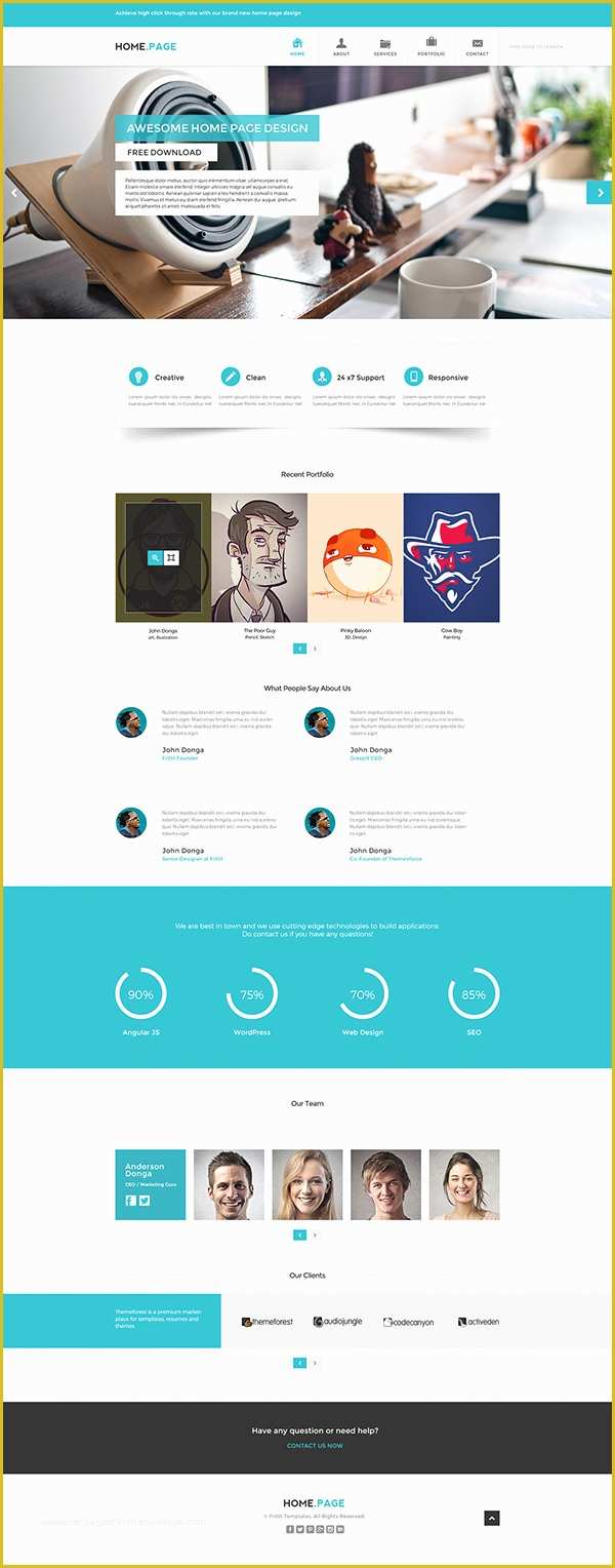 Free Photoshop Website Templates Of Free Psd Website Template Home Page On Behance