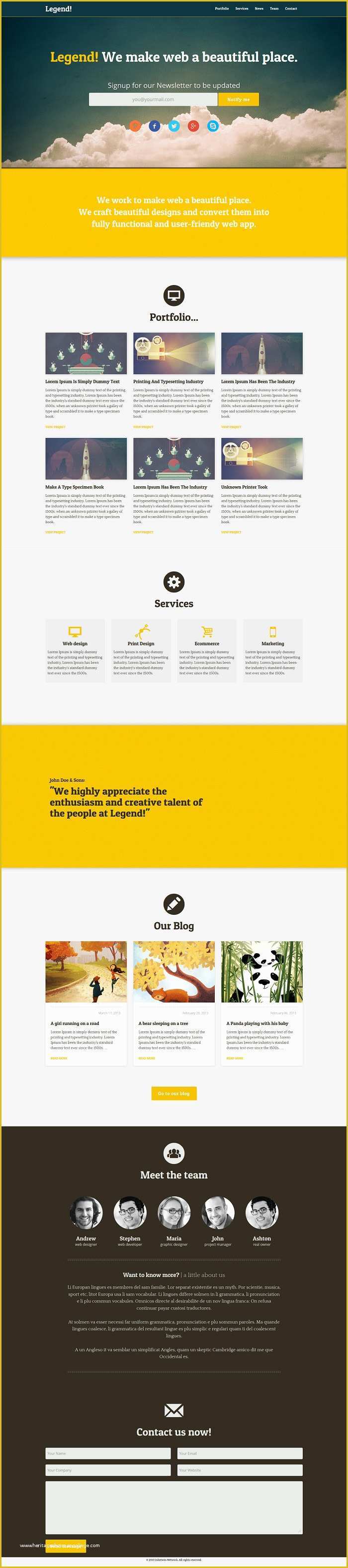Free Photoshop Website Templates Of Free Responsive Web Templates with Psd