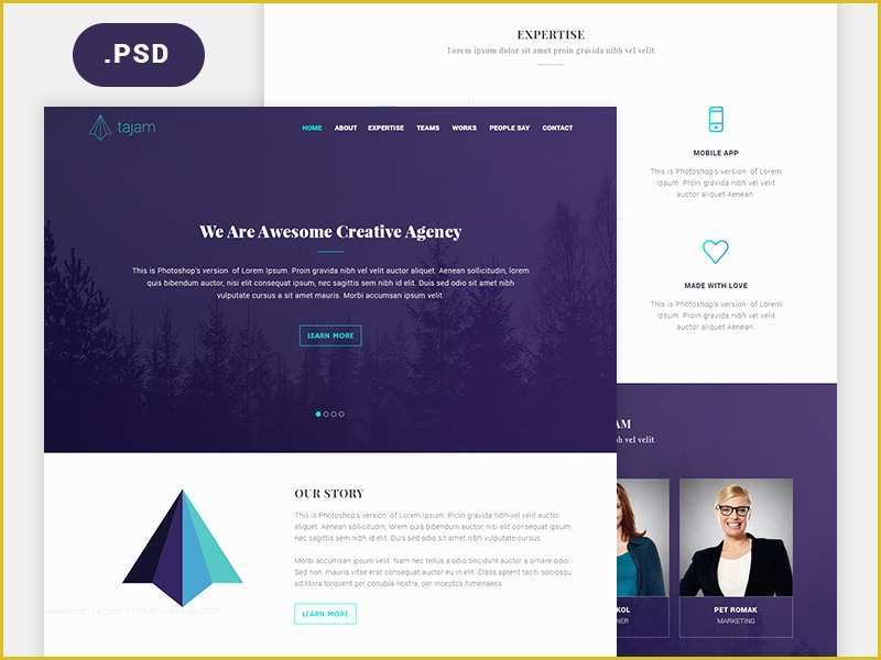 Free Photoshop Website Templates Of Tajam Psd Website Template for Agencies Freebiesbug