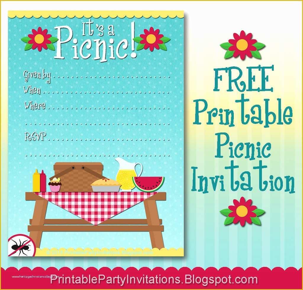 Free Picnic Invitation Template Of Free Printable Picnic Invitation