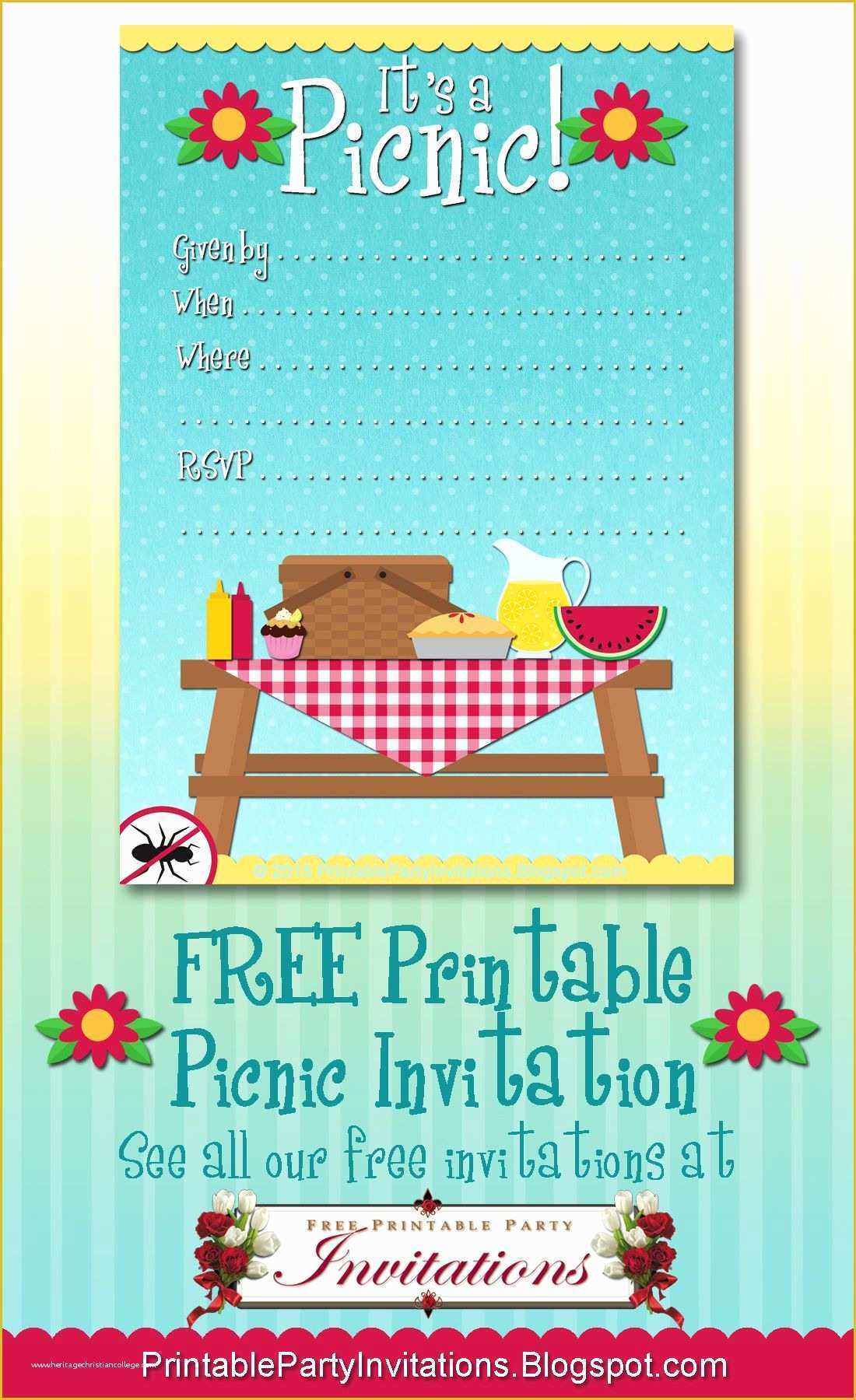 Free Picnic Invitation Template Of Free Printable Picnic Invitation