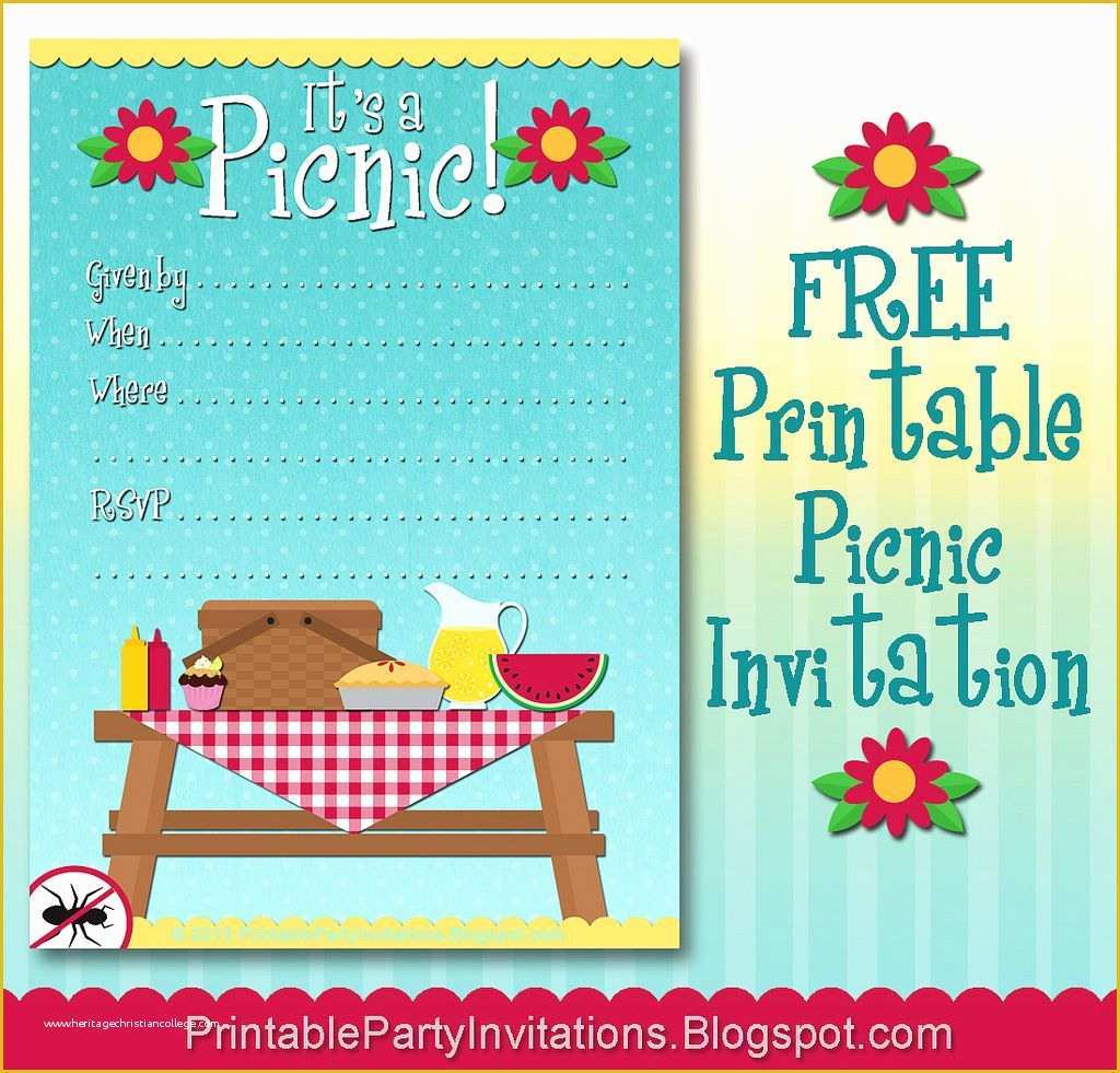 Free Picnic Invitation Template Of Free Printable Picnic Invitation ornaments