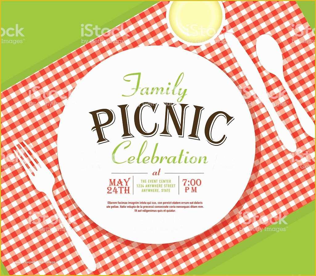 Free Picnic Invitation Template Of Picnic Invitation Design Template Angle Placesetting Stock