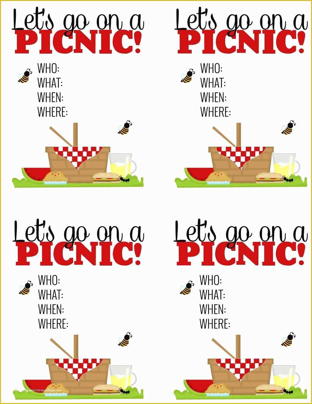 Free Picnic Invitation Template Of Surprise Breakfast Picnic Free Printable Picnic