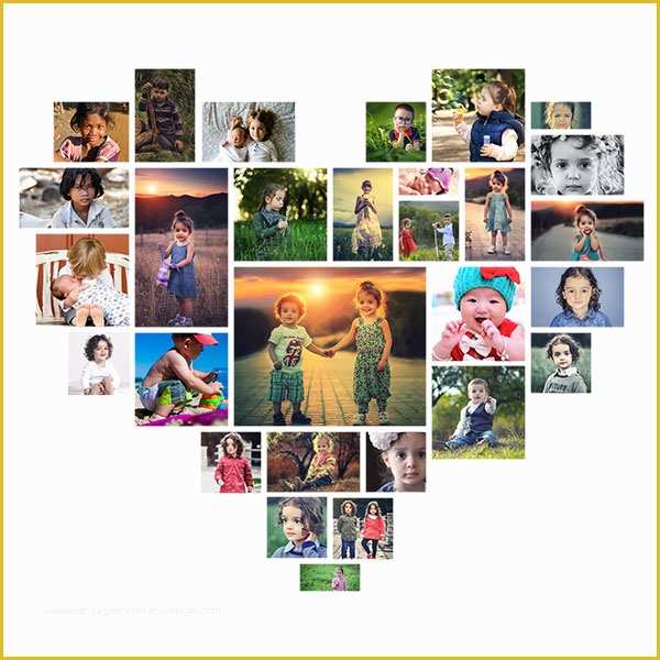 Free Picture Collage Template Of Picture Editing Heart Shaped Shop Collage Template