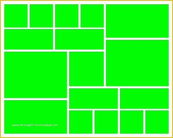 Free Picture Collage Template Of Standard 17 Window Photo Collage Template
