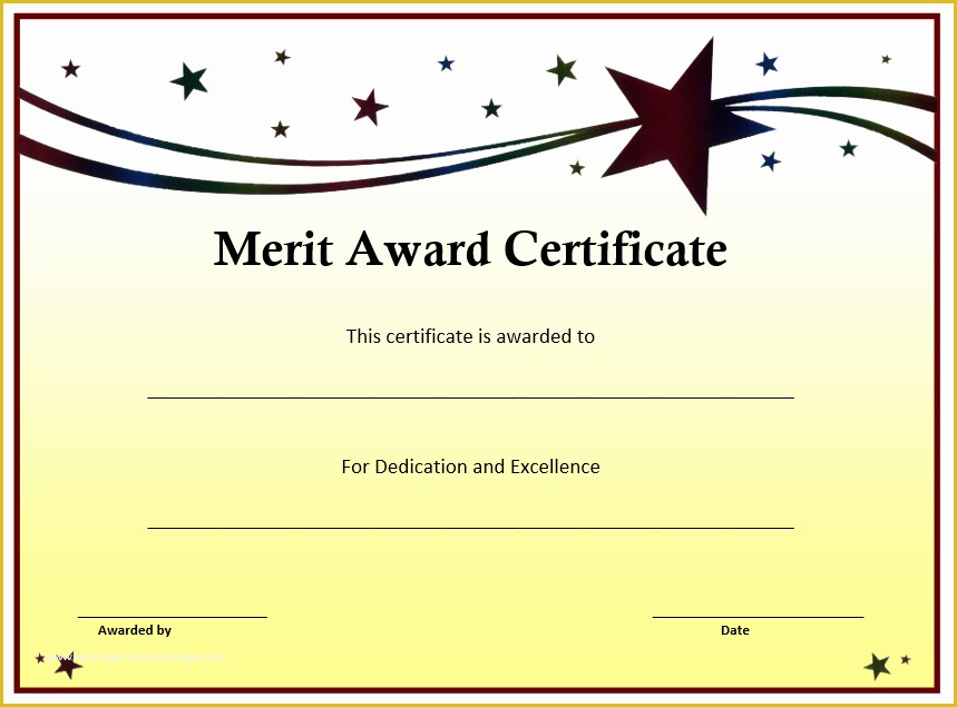 Free Picture Templates Of Certificate Merit Template Templates Data