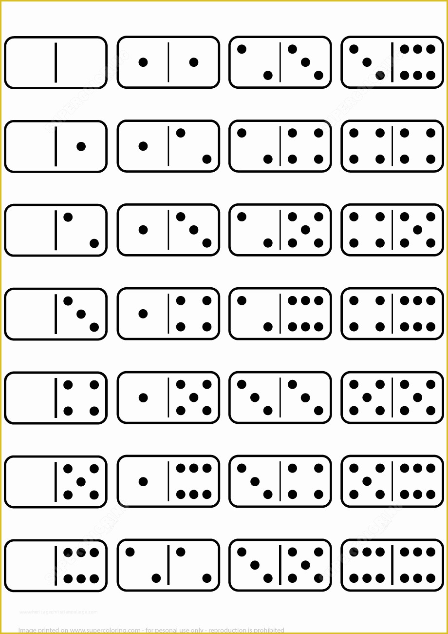 Free Picture Templates Of Printable Dominoes Set Template