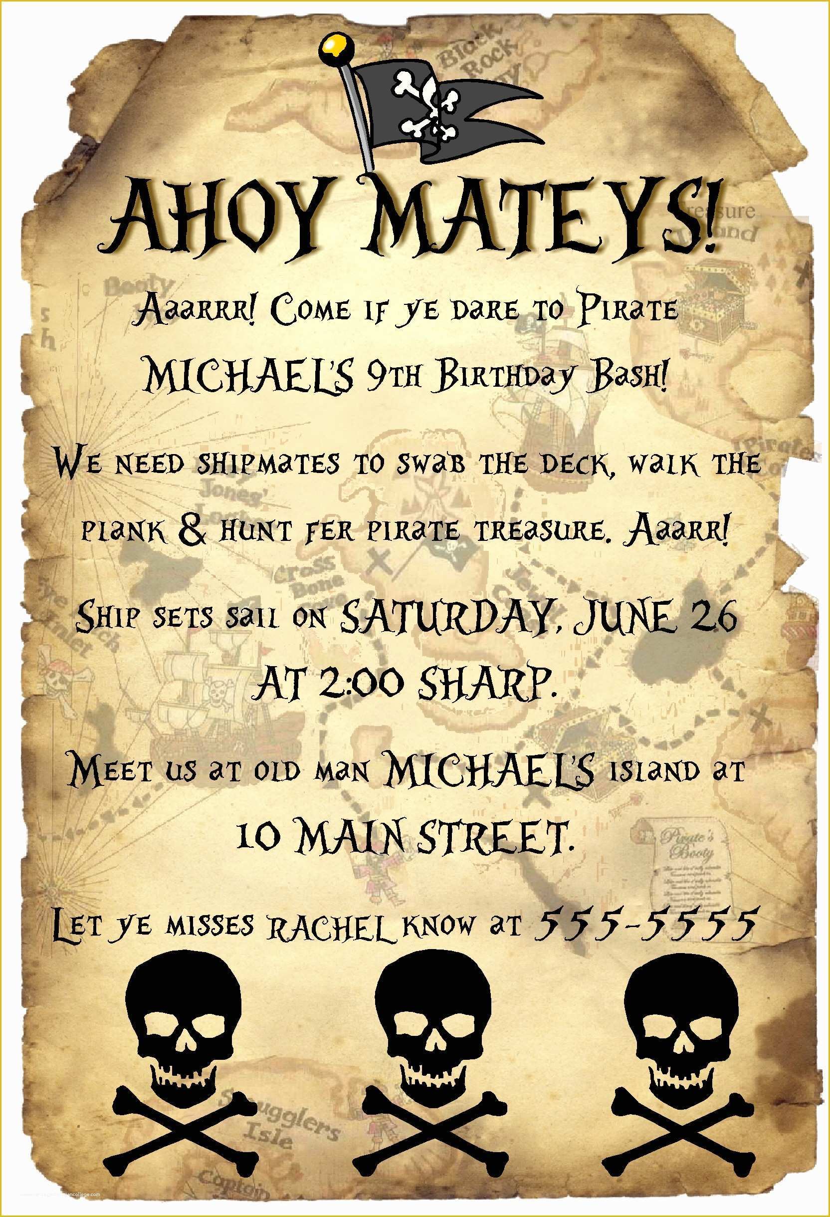 Free Pirate Invitation Template Of Adult Pirate Party Invitations 