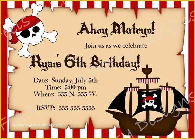 Free Pirate Invitation Template Of Custom Pirate Birthday Invitation by Feelslikeaparty On Etsy