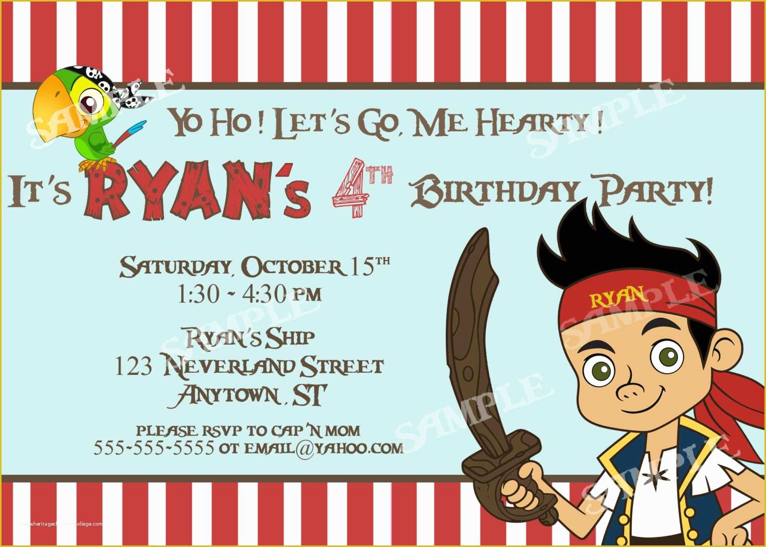 Free Pirate Invitation Template Of Free Jake and the Neverland Pirates Birthday Invitations