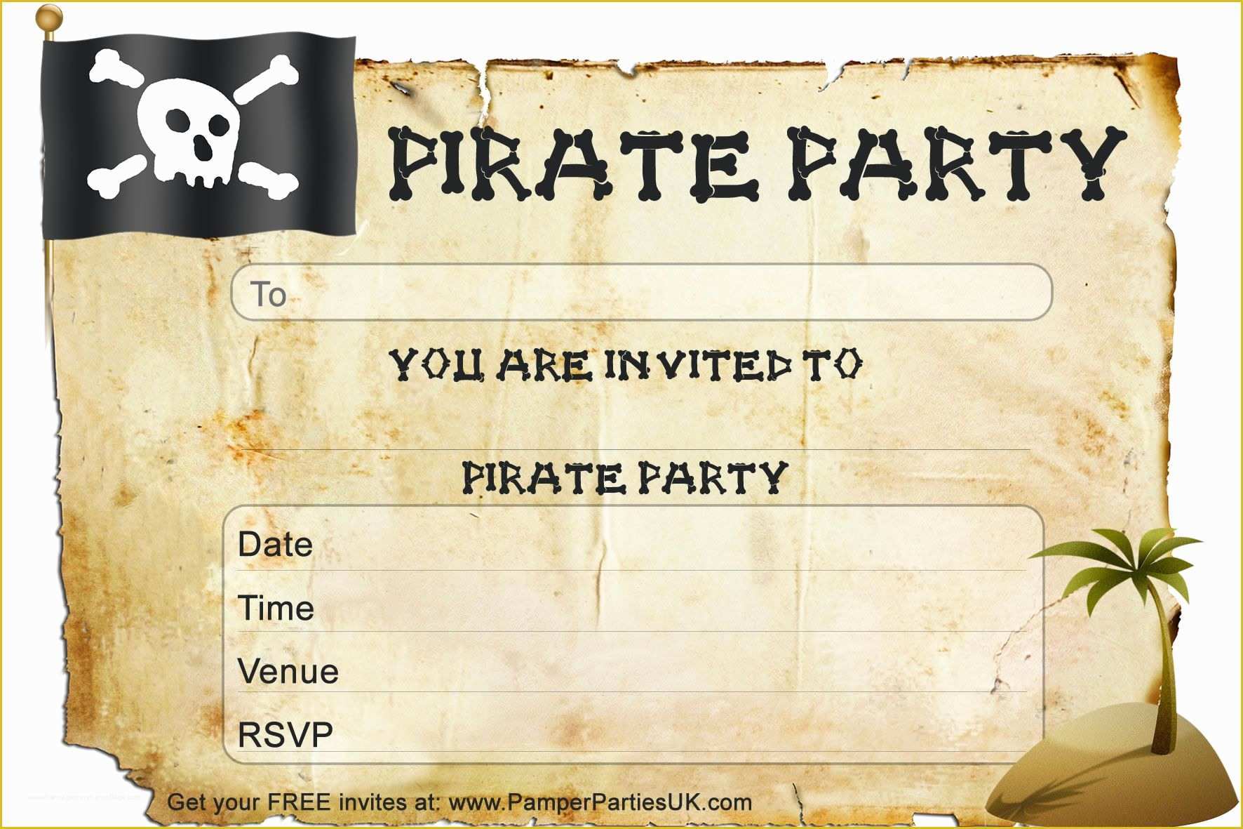 Free Pirate Invitation Template Of Free Pirate Party Invitations
