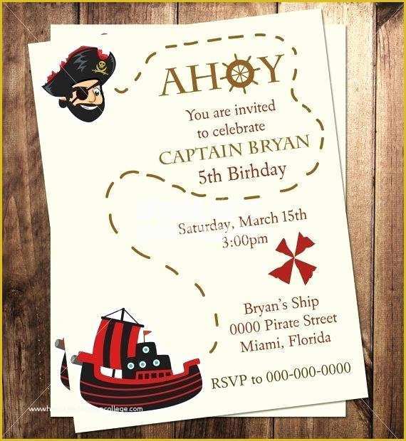 Free Pirate Invitation Template Of Free Printable Pirate Party Invitation Templates Latest