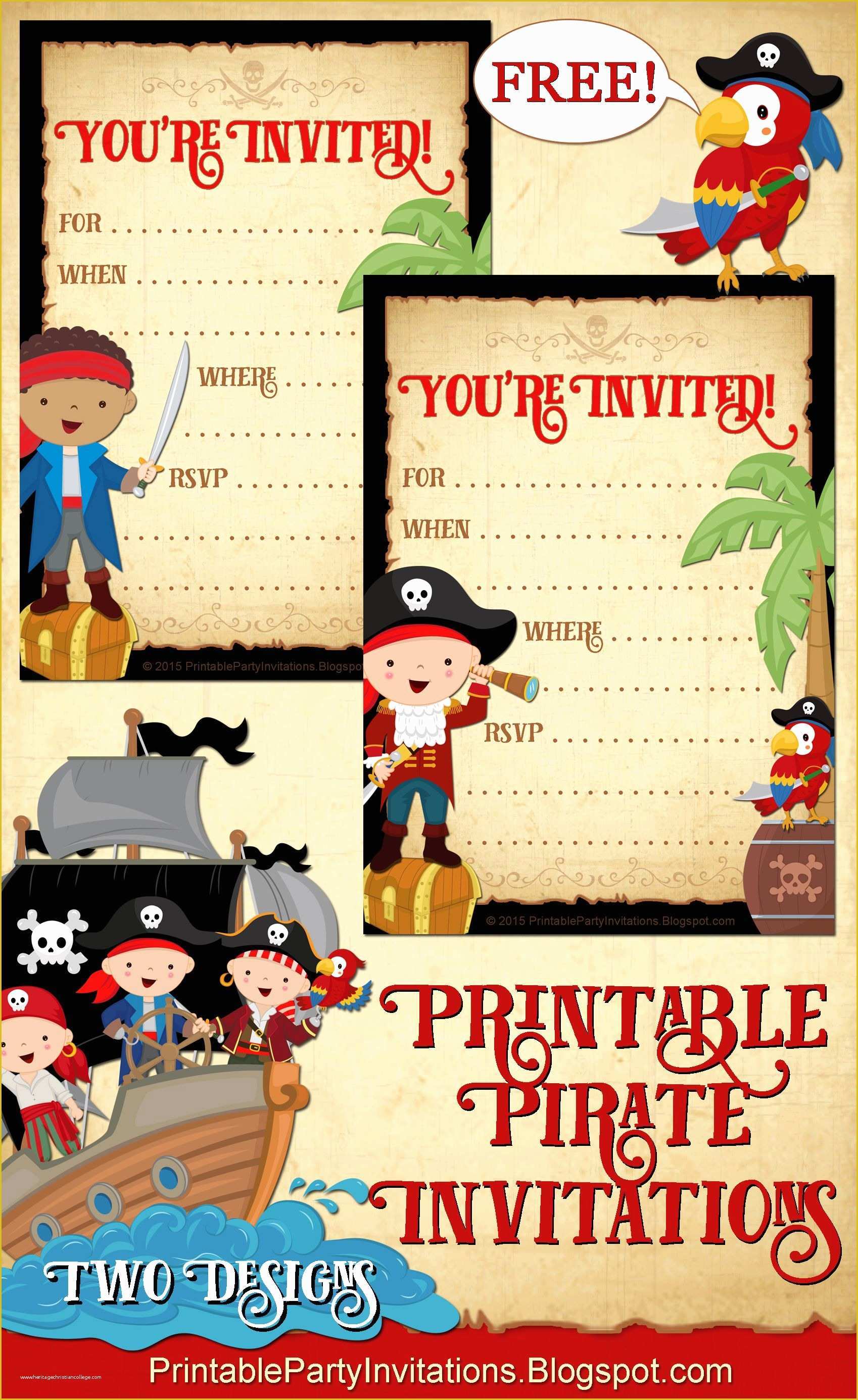 Free Pirate Invitation Template Of Free Printable Pirate Party Invitations 2 Designs
