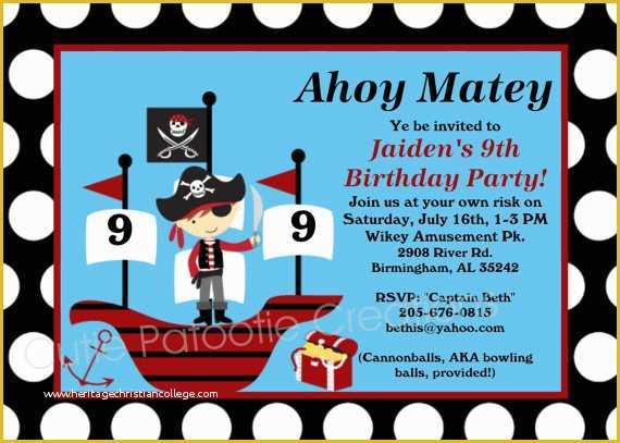 Free Pirate Invitation Template Of Free Printable Pirates Birthday Party Invitations