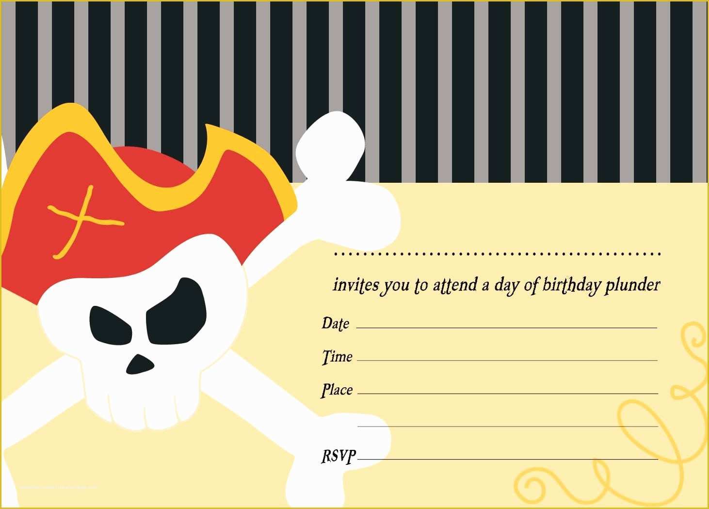 Free Pirate Invitation Template Of Free Template for A Pirate Birthday Invitation