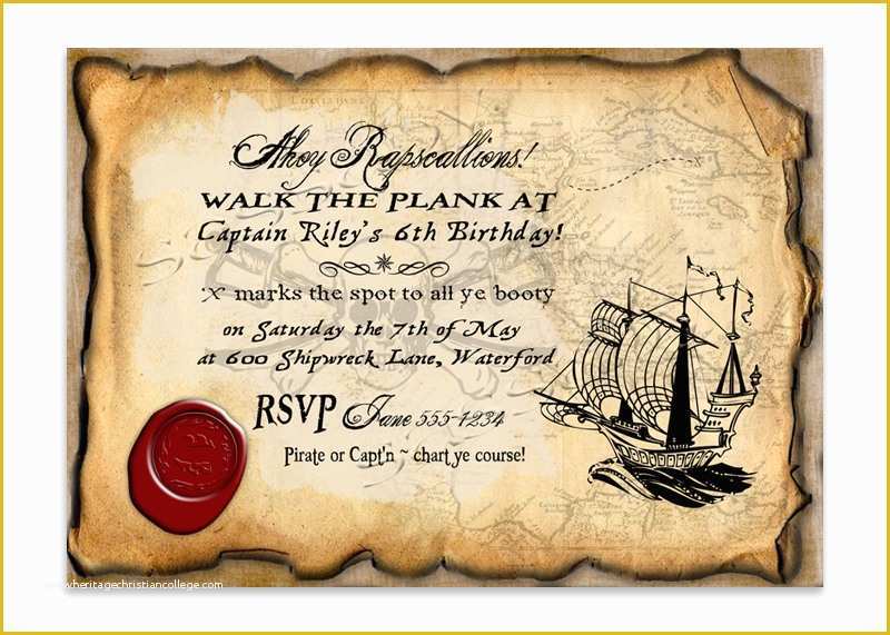 Free Pirate Invitation Template Of Pirate Invitation Sassaby Parties