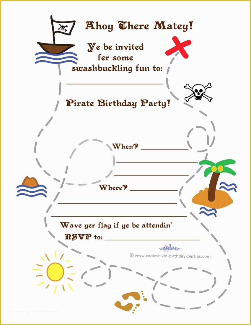 Free Pirate Invitation Template Of Pirate Map Invitation Template