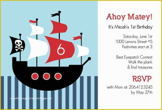 Free Pirate Invitation Template Of Pirate Party Invitation Templates Free