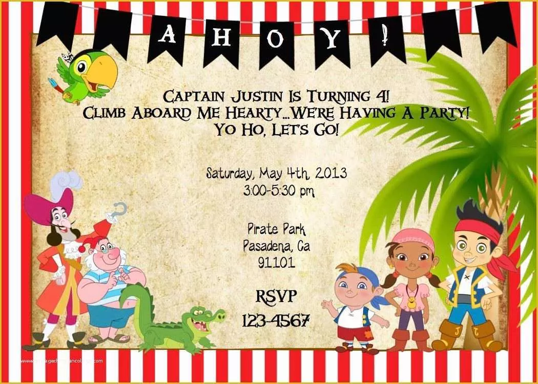 Free Pirate Invitation Template Of Pirate Party Invitations Templates Free Invitation