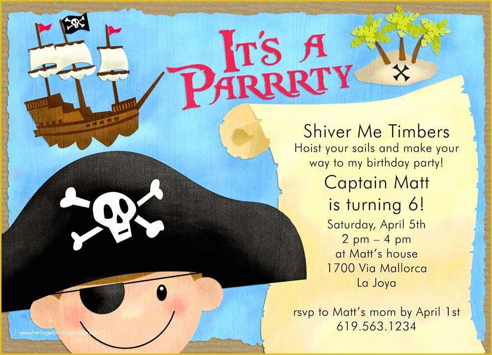 Free Pirate Invitation Template Of Pirate Party Party Greeting Cards by Cardsdirect